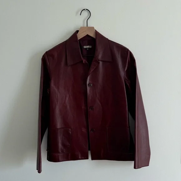 VINTAGE Rozae Nichols Maroon 100% Leather Jacket - SMALL - Picture 7 of 7